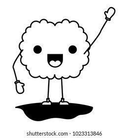 comic brain kawaii character