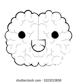 comic brain kawaii character