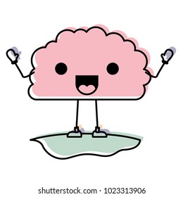 comic brain kawaii character