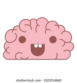 comic brain kawaii character