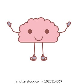 comic brain kawaii character