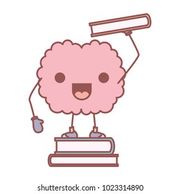 comic brain lifting books kawaii character