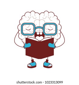 Comic Brain Reading Book Kawaii Character Stock Vector (Royalty Free ...