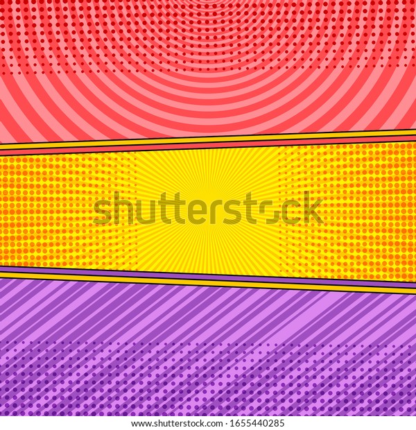 Comic bright colorful banners\
composition with various humor effects. Vector\
illustration