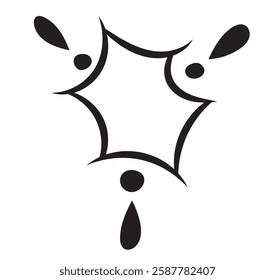 Comic bubble in black and white colors, vector illustration isolated flat icon