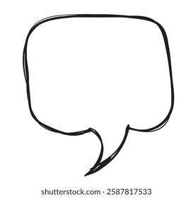 Comic bubble in black and white colors, vector illustration isolated flat icon