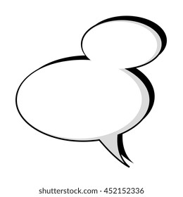 Comic bubble in black and white colors, vector illustration isolated flat icon.