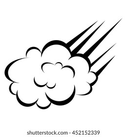 Comic bubble in black and white colors, vector illustration isolated flat icon.