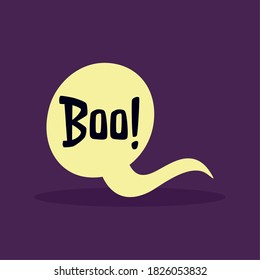 Comic bubble chat with boo message. Halloween icon - Vector