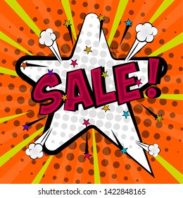 Comic bubble chat sale with halftone background - Vector