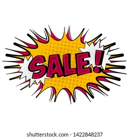 Comic bubble chat sale with halftone effect - Vector
