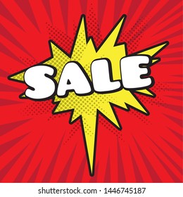 Comic bubble chat sale on a halftone background - Vector