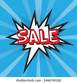 Comic bubble chat sale on a halftone background - Vector