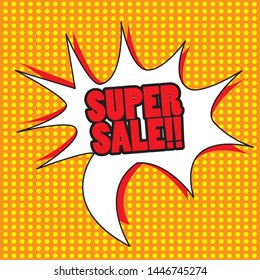 Comic bubble chat sale on a halftone background - Vector