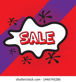 Comic bubble chat sale on a halftone background - Vector
