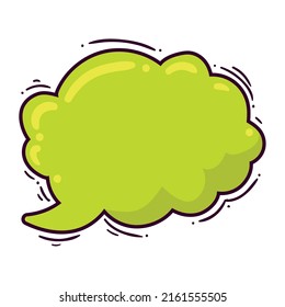 icono verde de color de burbuja cómica
