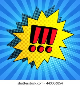 Comic bubble. Exclamation points. Halftone shadows. Vector illustration.