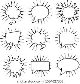 Comic bubble line art icon 