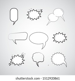comic bubble set, blank empty comic speech, Balloon Chat
