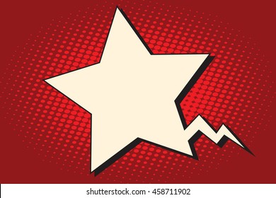 Comic bubble star silhouette pop art retro vector illustration. Army and patriotism