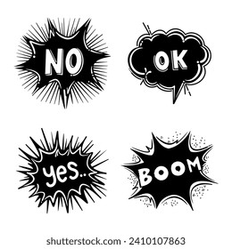 Burbujas cómicas con fines de diseño