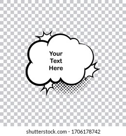 Comic bubbles and elements with black halftone shadows on grey background. Vintage style. Vector illustration, 