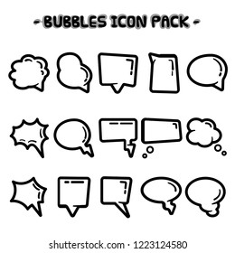 Comic bubbles set and elements vector