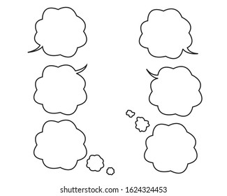 Comic bubbles. Speech drawings in a circular style.Vector illustration. A vintage design 