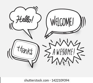 Comic bubbles speech, vector illustration
