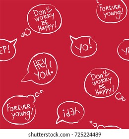 Comic bubbles. Vector illustration of seamless pattern.