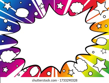 comic bubble speech bubble   star pattern colorful background