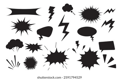 Comic Burst Explosion Vector | Boom Elements And  Speech Bubbles | Pop Art And Retro Style Illustration