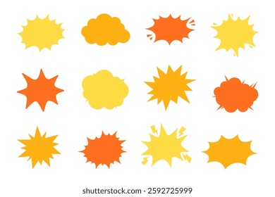 Comic burst explosion vector comic boom elements and speech bubbles