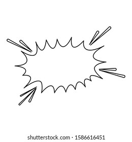 comic burst icon over white background, flat design, vector illustration