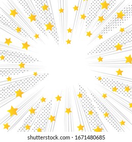 Comic burst and stars background, pop art style