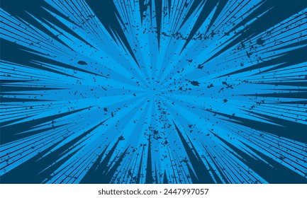 Fondo azul de cómic burst zoom 