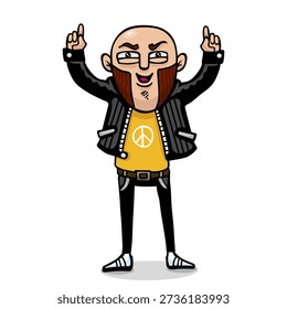 Comic caricature. Cartoon. Vector. Man. Brutal. Knight. Characters. Isolated objects.