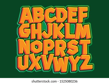 Comic and Cartoon Alphabet. Game Font. vector