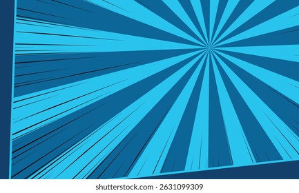 Comic cartoon art background design on blue