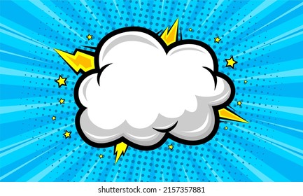 Comic cartoon background with cloud illustration
