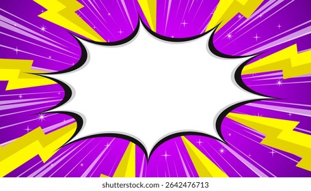 Comic Cartoon Background Design Template. ilustração vetorial.