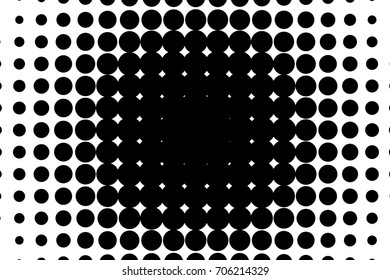 Comic, cartoon background. Pop art style. Pattern with small circles, dots. Halftone dotted pattern. Design for web banners, wallpaper, sites. Vector illustration. Black and white color