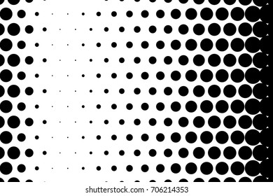 Comic, cartoon background. Pop art style. Pattern with small circles, dots. Halftone dotted pattern. Design for web banners, wallpaper, sites. Vector illustration. Black and white color
