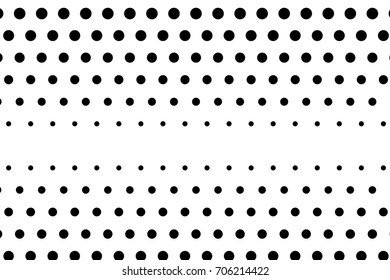 Comic, cartoon background. Pop art style. Pattern with small circles, dots. Halftone dotted pattern. Design for web banners, wallpaper, sites. Vector illustration. Black and white color 