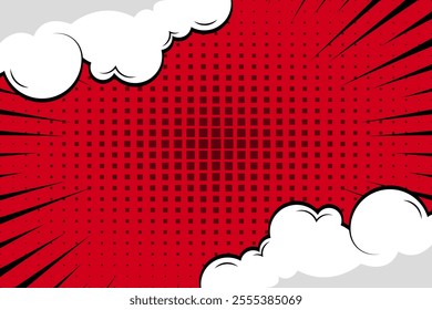 A comic cartoon background typically features vibrant and playful scenery with exaggerated lines, bold colors, and minimalistic details.