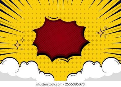 A comic cartoon background typically features vibrant and playful scenery with exaggerated lines, bold colors, and minimalistic details.