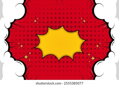 A comic cartoon background typically features vibrant and playful scenery with exaggerated lines, bold colors, and minimalistic details.