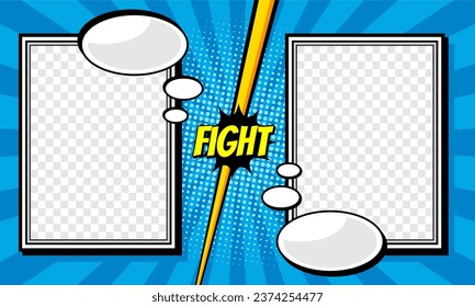 Comic cartoon battle fight background template