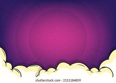 Comic cartoon blank background with cloud	