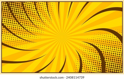 Comic cartoon blank radial background. vector illustration